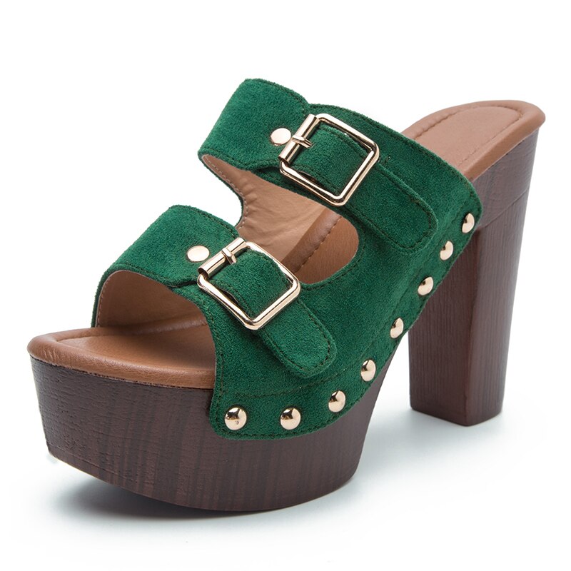 Rivet Punk Gothic Platform Heels – Buckle Sandal Pumps