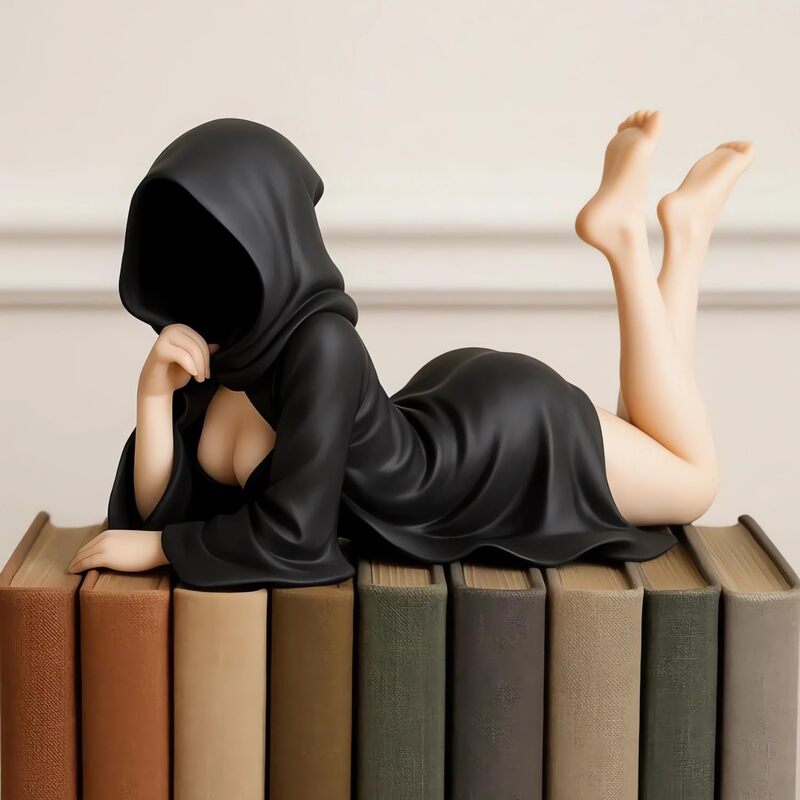 Gothic Halloween Female Sitting Statue | Resin Figurine | Desktop & Home Decor | 3 Styles