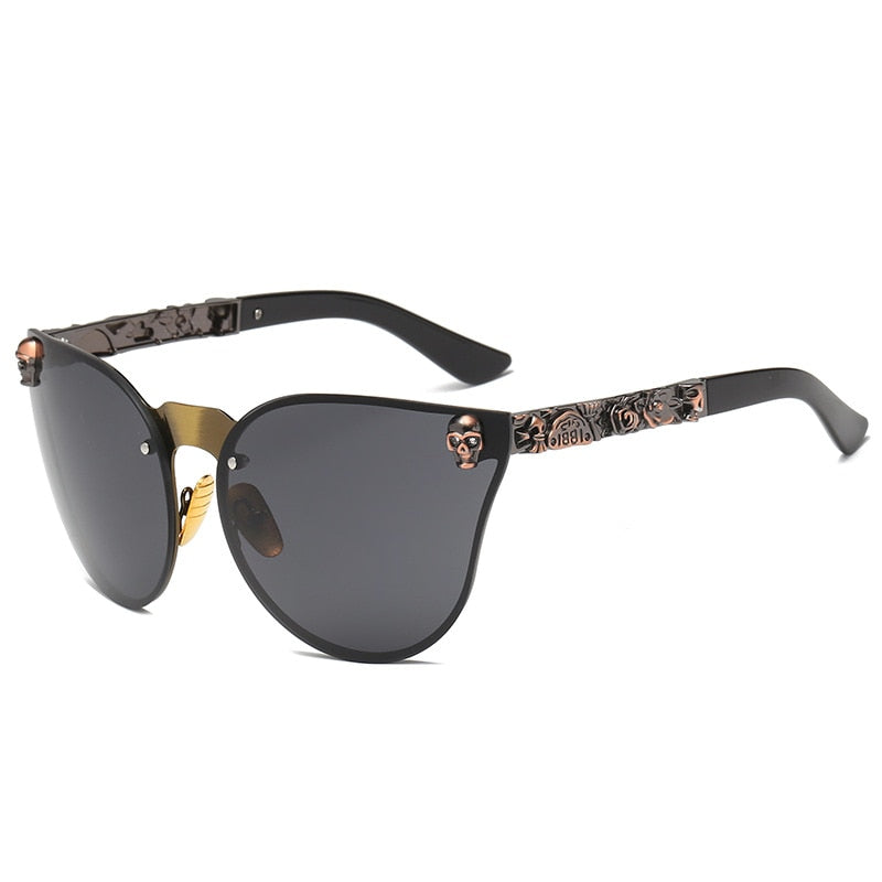 Women Gothic Sunglasses Skull Frame Metal Temple High Quality Sun glasses