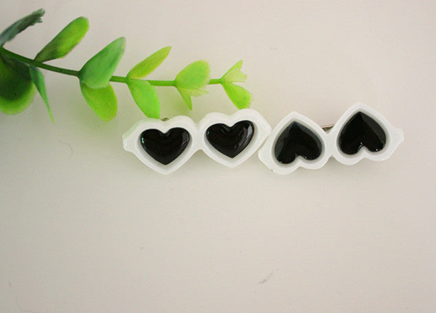 Pet Hair Bow Clips — Resin Love Glasses Hairpin Set (2pcs)