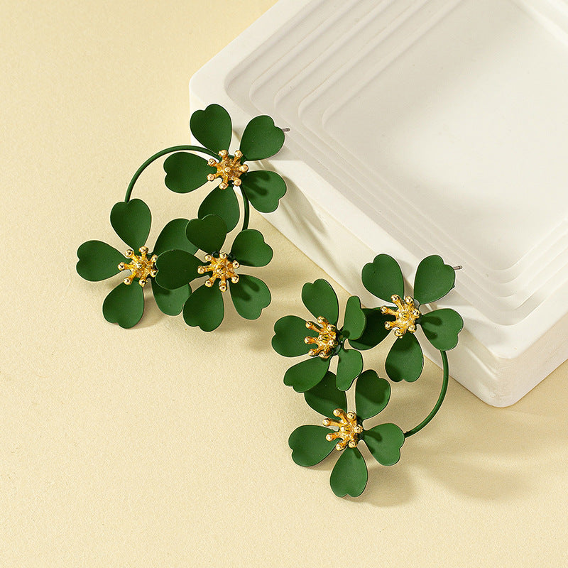 Vintage Camellia Flower Earrings – 9 Colors
