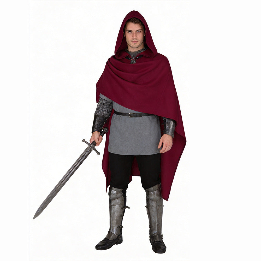 Medieval Knight Cosplay Cape | Gothic Halloween Renaissance Cloak in Wool or Fleece