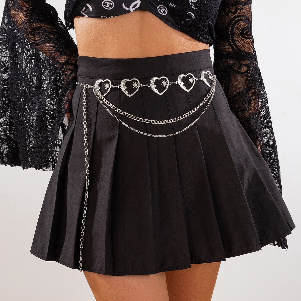 Gothic Spider Web & Sunflower Waist Chain