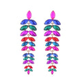 Diamond Leaf Flower Earrings