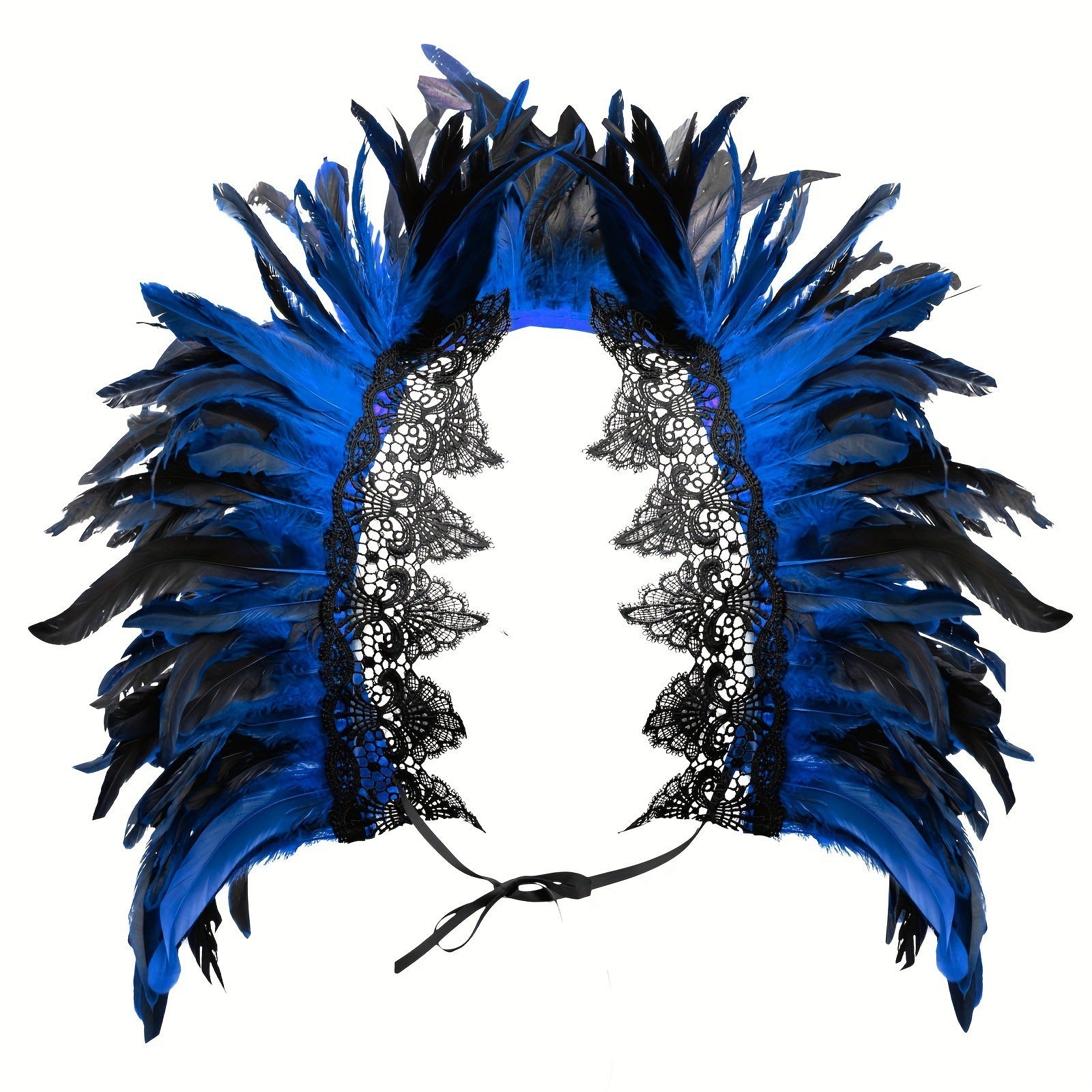 Gothic Feather Lace Long Shawl