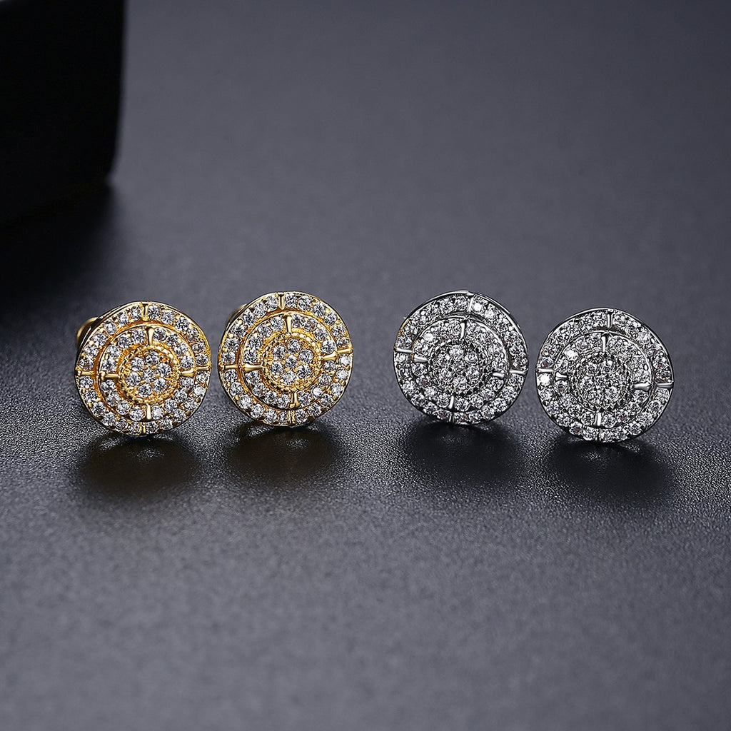 Copper Zircon Stud Earrings
