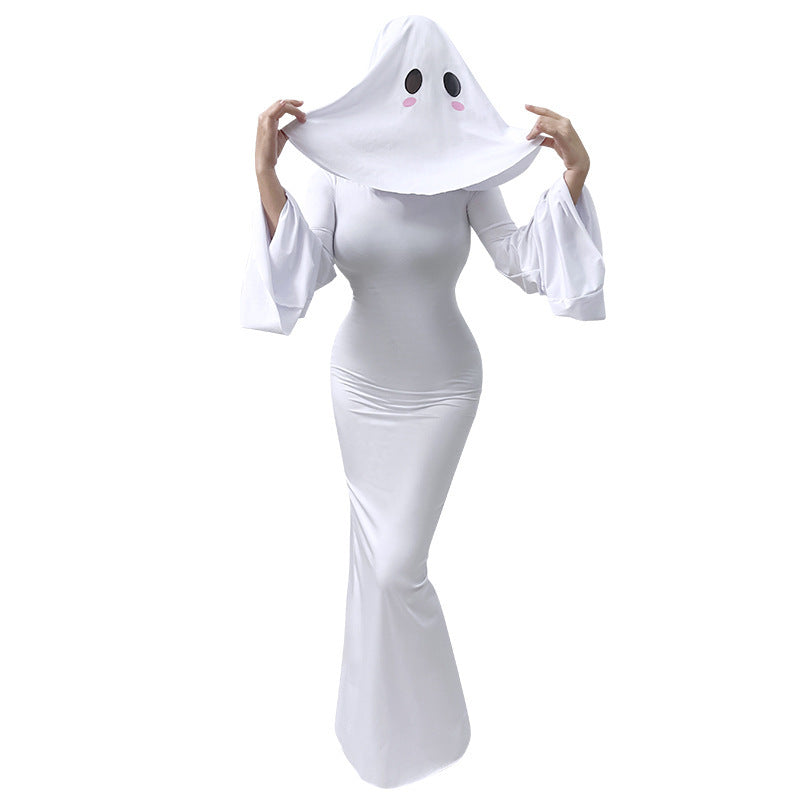 Ghost Girl Halloween Cosplay Dress | Cute Lace Long Sleeve Costume