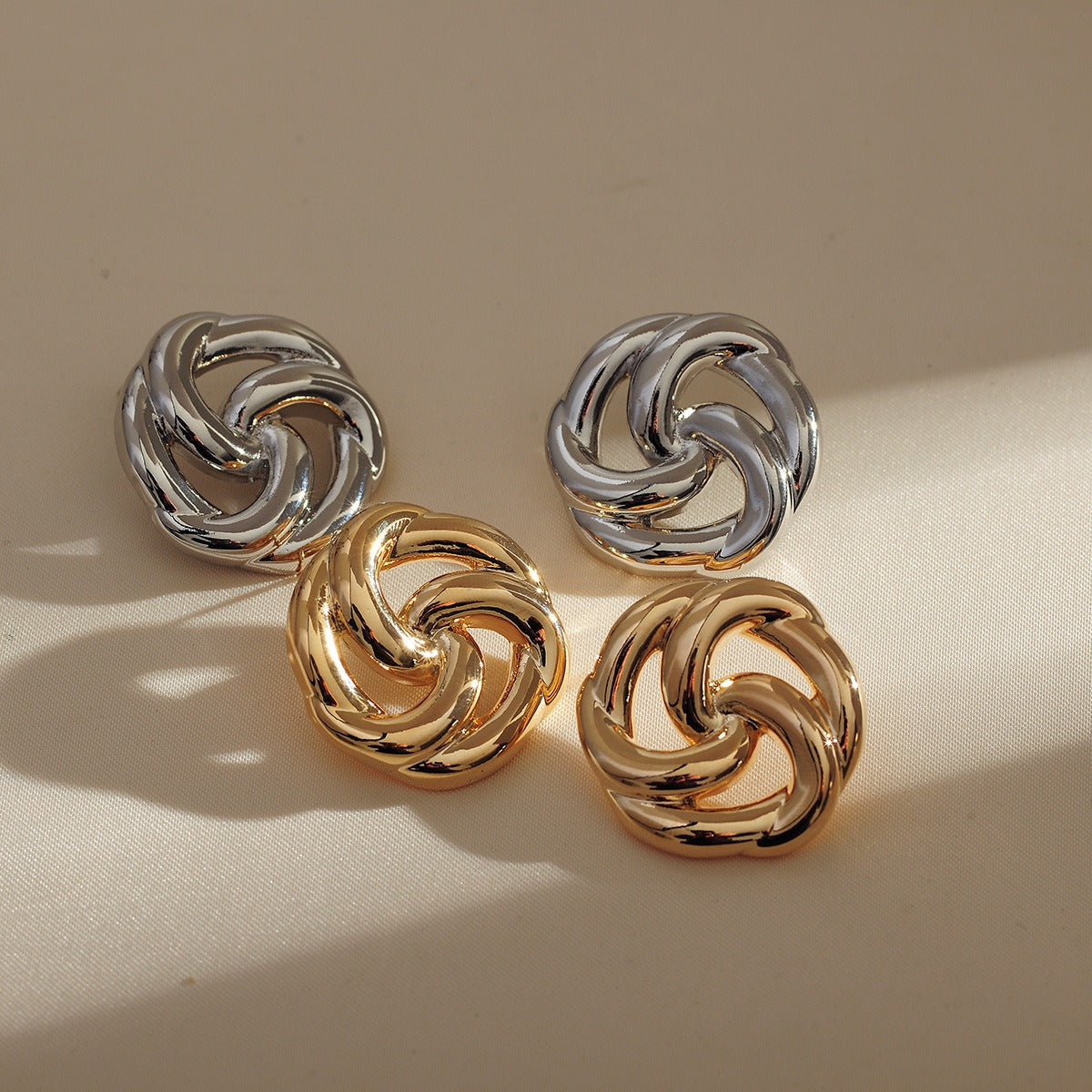 Hollow 3D Flower Earrings