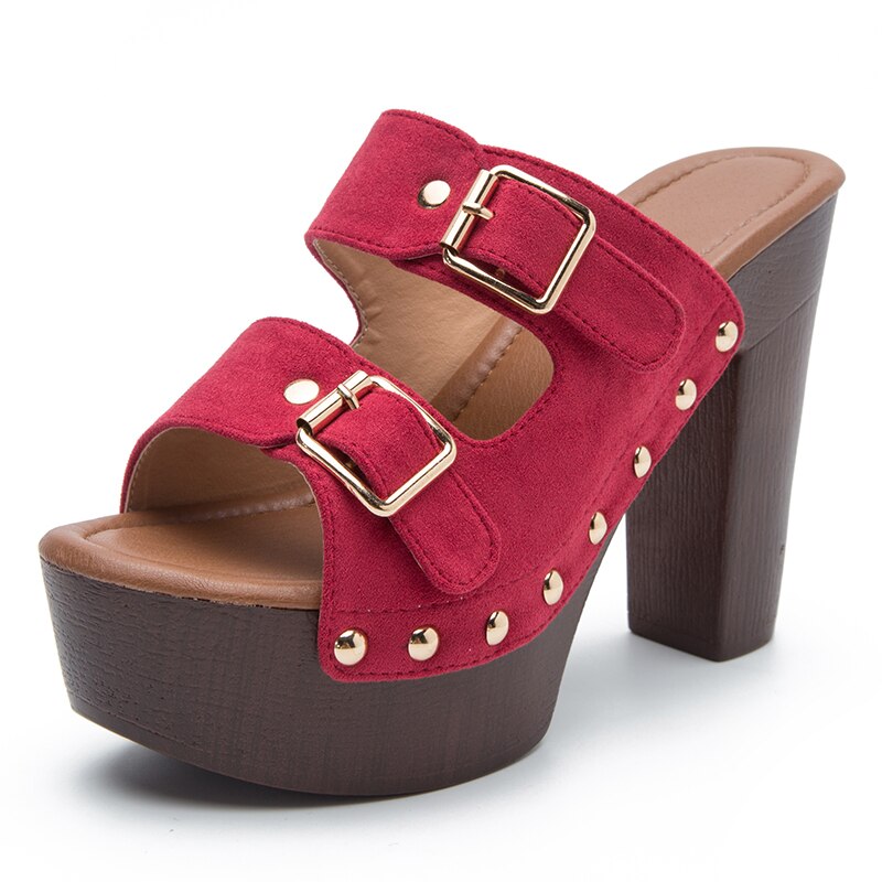 Rivet Punk Gothic Platform Heels – Buckle Sandal Pumps