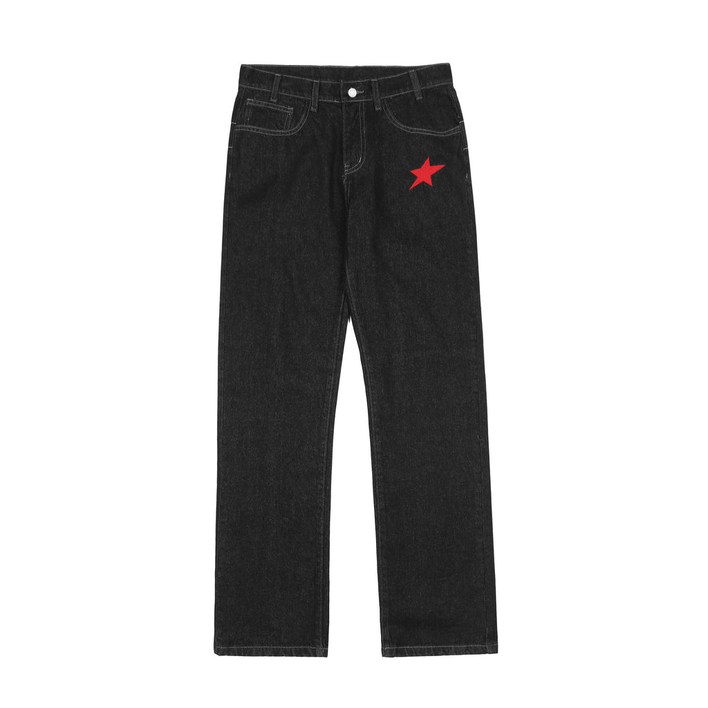 🕱️ Dark Gothic Embroidered Street Jeans