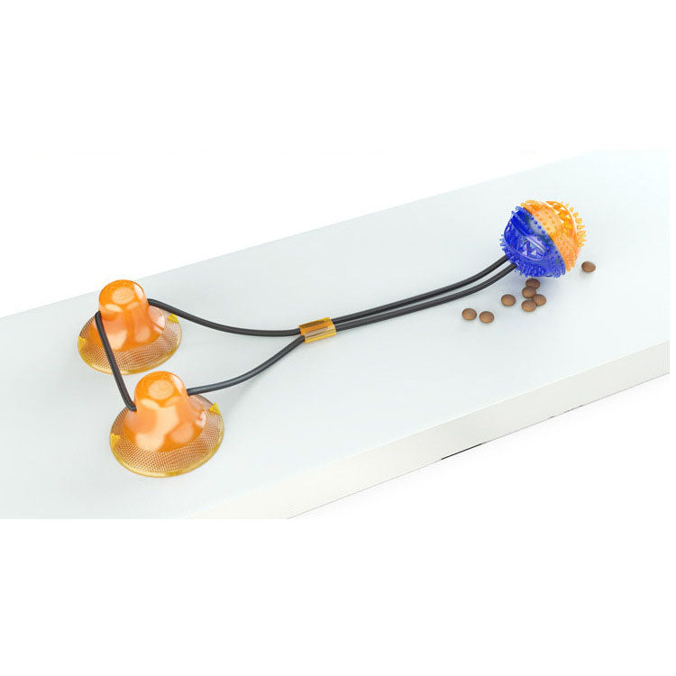 Dog Toy Double Suction Cup Pull Rope Molar Bite Leakage Resistant Food Ball Pet Products
