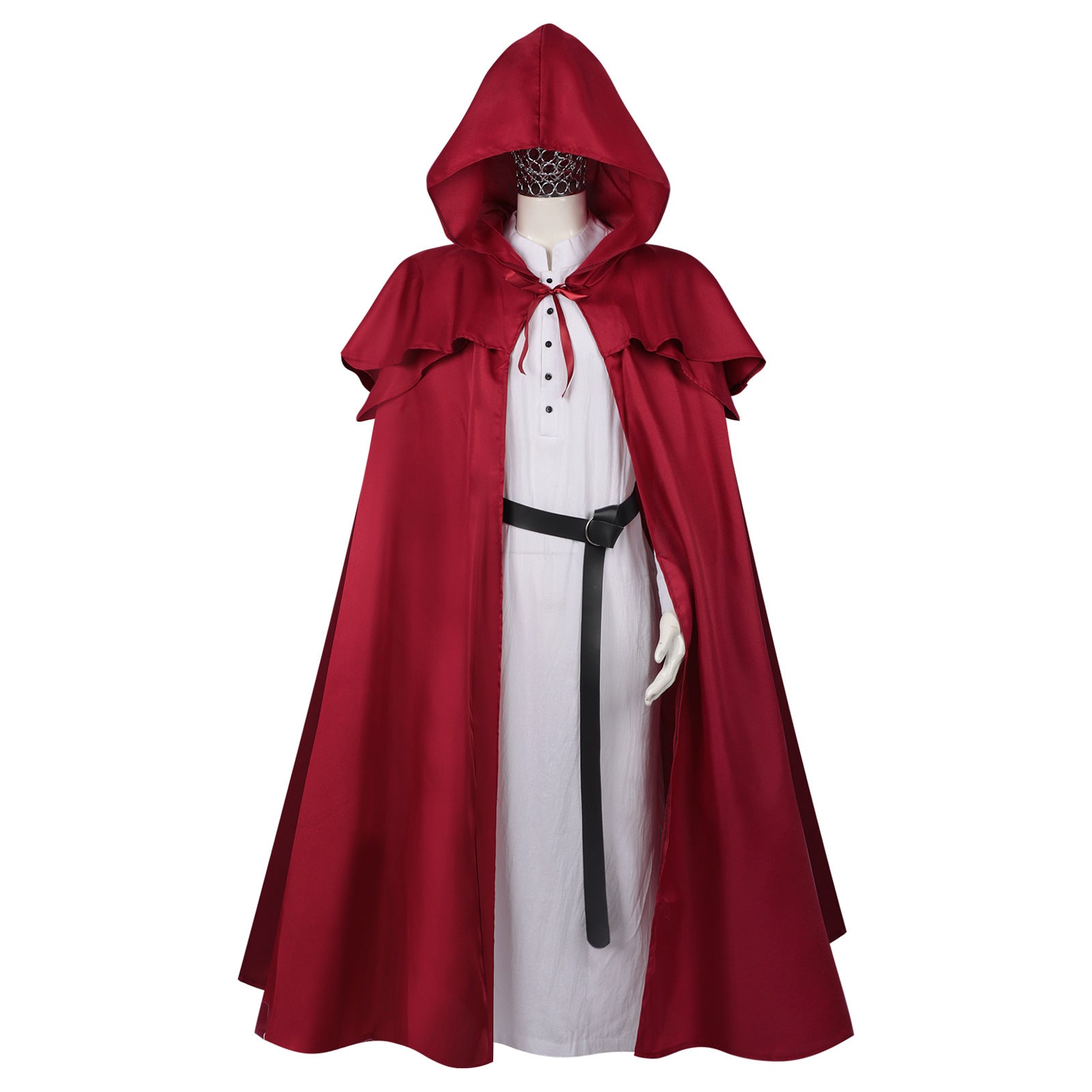 Medieval Hooded Gothic Cape Long Trench Coat Halloween Middle Eastern Church Wizard Death Cloak Robe Poncho