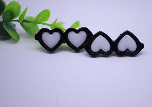 Pet Hair Bow Clips — Resin Love Glasses Hairpin Set (2pcs)