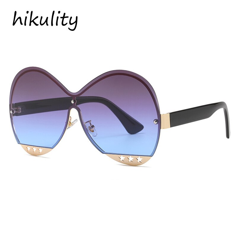 Gradient Five-Star Hollowed Metal Runway Sunglasses | Fashion Trend Eyewear | 7 Color Ways