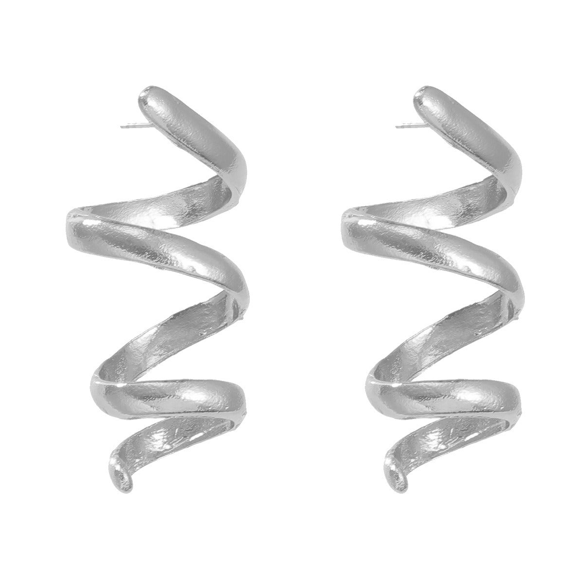 Threaded Alloy Hoop Earrings