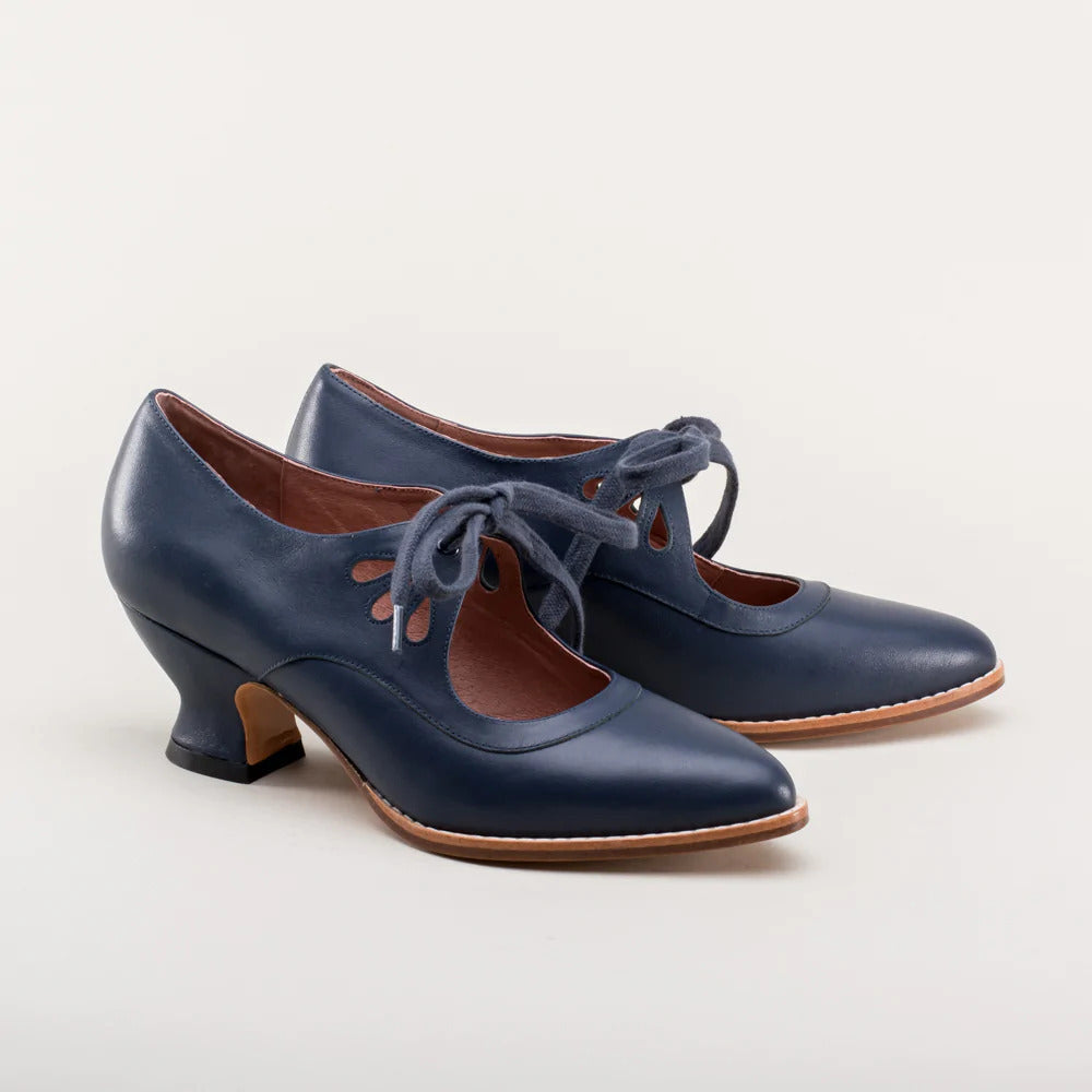 Hollow-Out Lace-Up Heeled Shoes | Faux Fur, Wide Sizes 35–43
