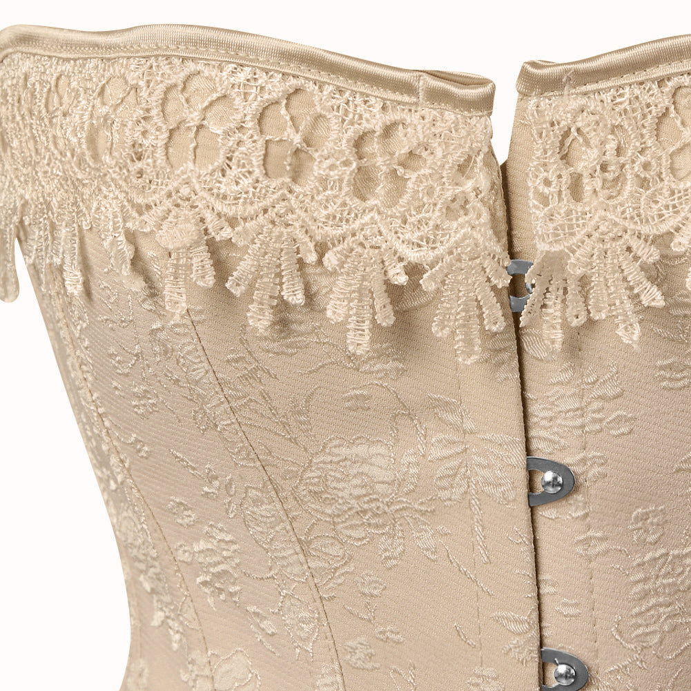 Steampunk Gothic Overbust Corset – Lace-Up Boned Bustier