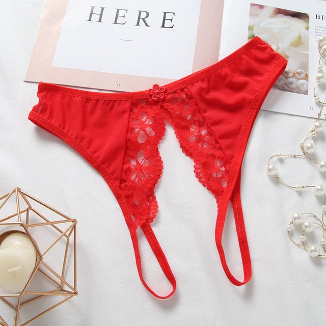 Lace Open-Crotch Panties