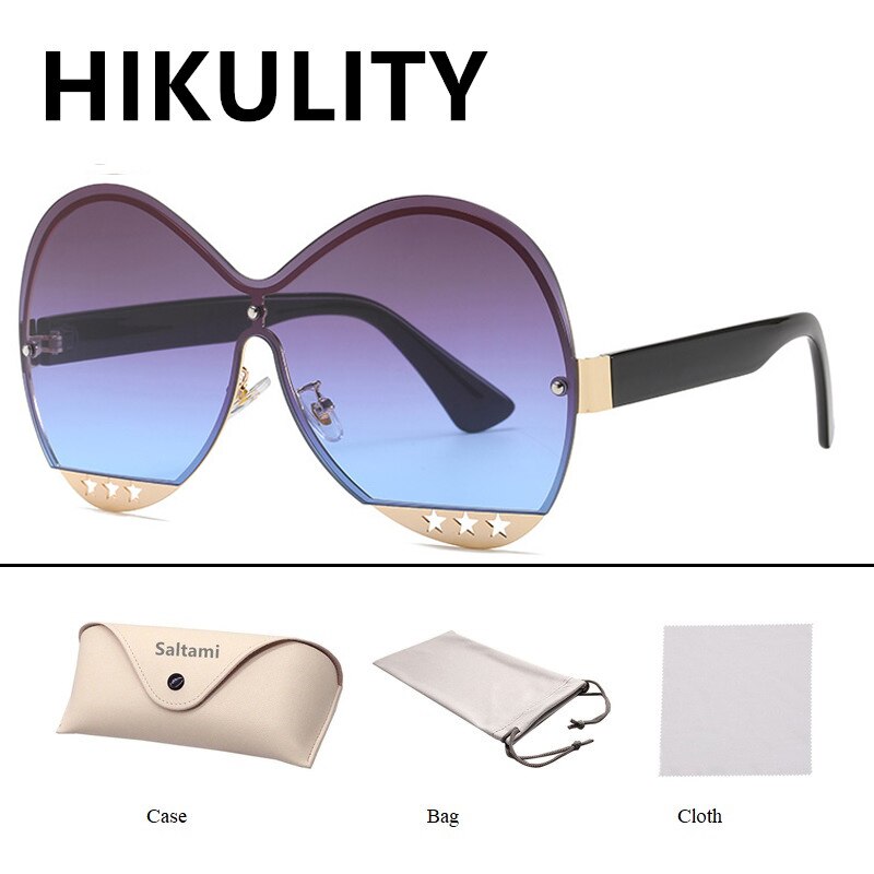 Gradient Five-Star Hollowed Metal Runway Sunglasses | Fashion Trend Eyewear | 7 Color Ways