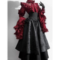 Gothic Lolita Corset Shirt & A-Line Skirt Set | Princess Sleeve Two-Piece Outfit