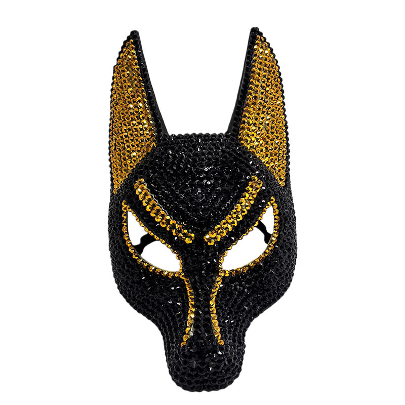 Rhinestone Anubis Full-Face Mask
