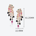 Leopard Zircon Oil Drop Earrings
