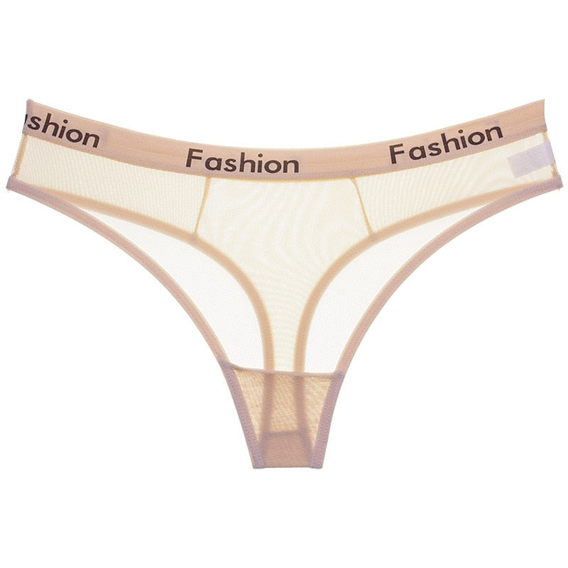 Sheer Hollow Thong Briefs