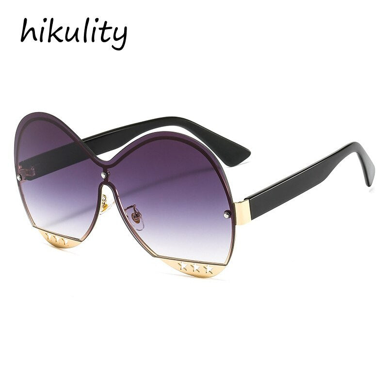 Gradient Five-Star Hollowed Metal Runway Sunglasses | Fashion Trend Eyewear | 7 Color Ways