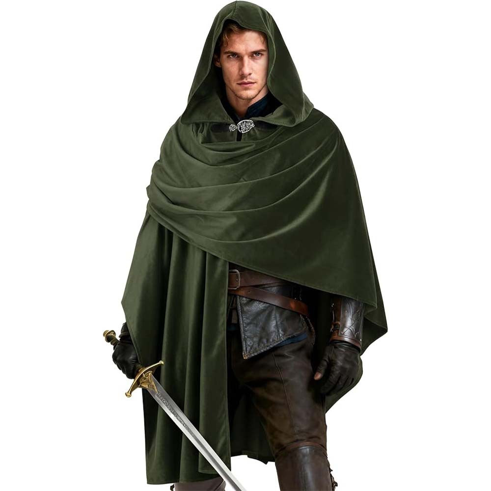Medieval Knight Cosplay Cape | Gothic Halloween Renaissance Cloak in Wool or Fleece