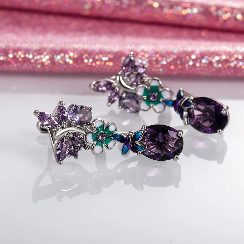 Flower earrings, popular butterfly earrings for women