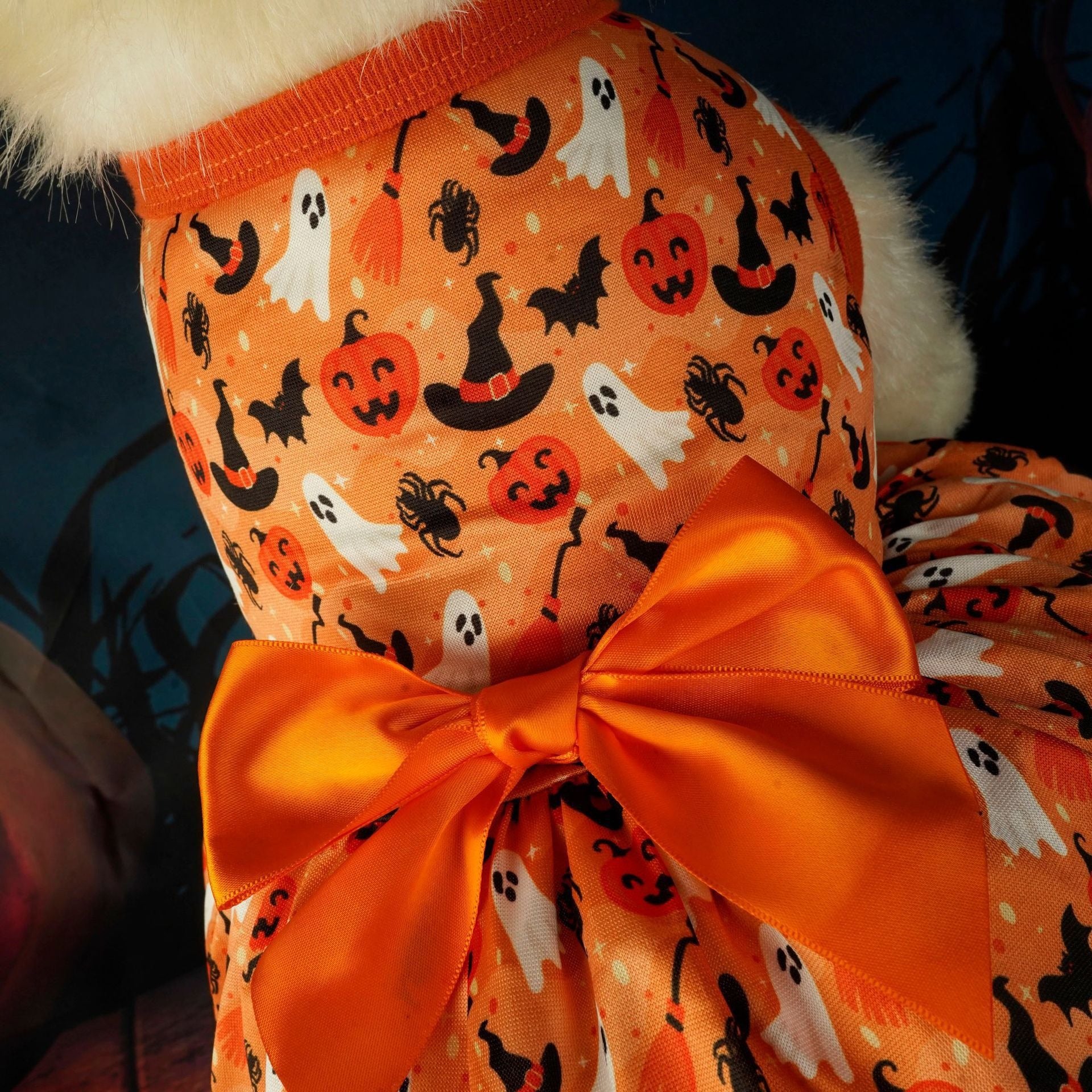 Halloween Dog Costume | Pumpkin & Bat Design Pet Outfit