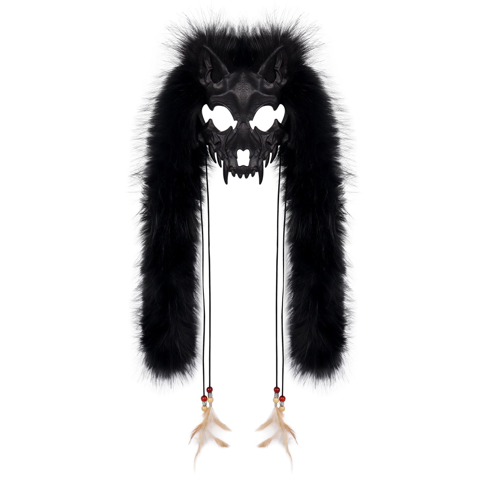 Faux Fur Fox & Werewolf Mask | Viking Animal Headwear | Halloween Cosplay | 6 Colors