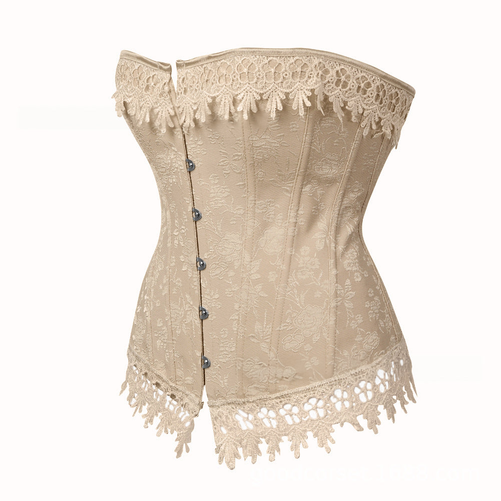 Steampunk Gothic Overbust Corset – Lace-Up Boned Bustier