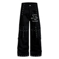 Gothic Letter Wide-Leg Floor Pants