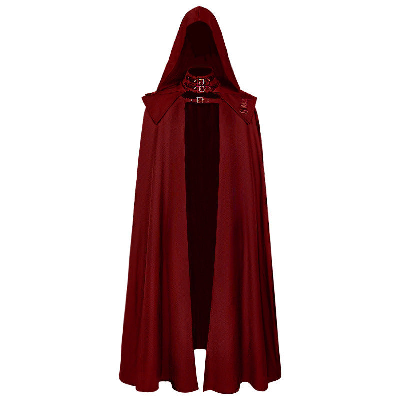 Gothic Long Robe Cloak with Hood | Medieval Cosplay Outerwear for Women