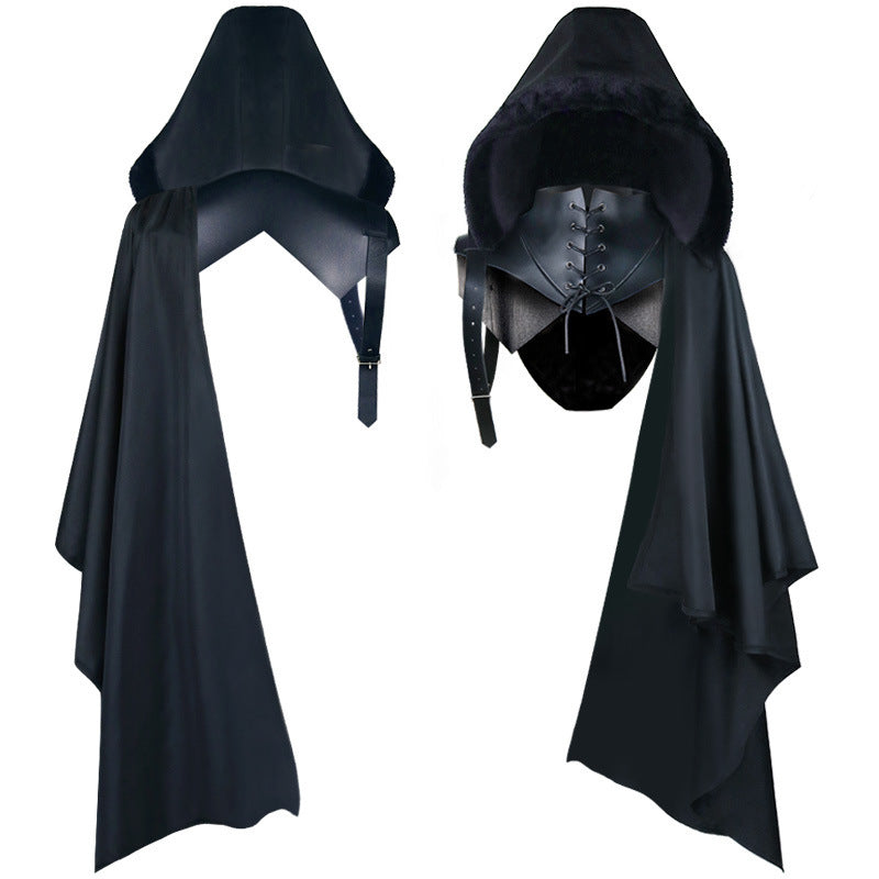 Gothic Vampire Cape & Death God Cloak | Black Jacquard Halloween Costume