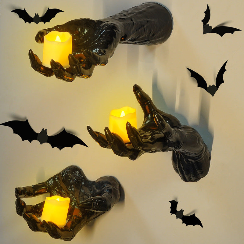 Gothic Spooky Hands & Bat Sticker Decor Kit