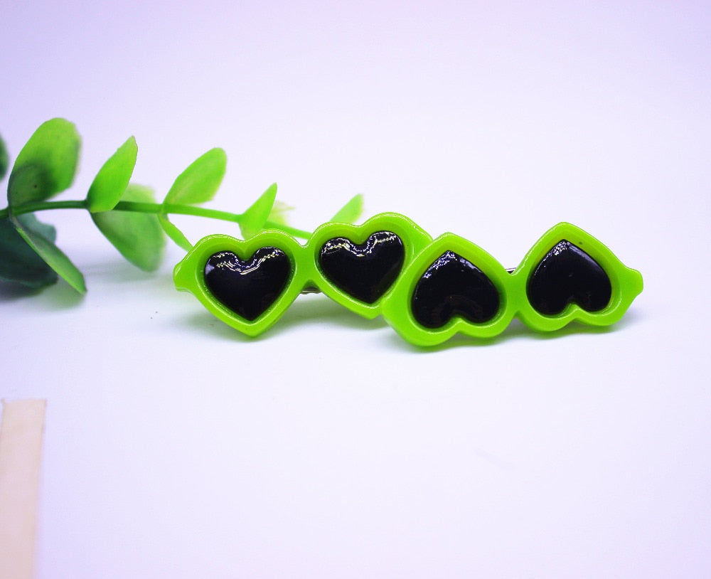 Pet Hair Bow Clips — Resin Love Glasses Hairpin Set (2pcs)