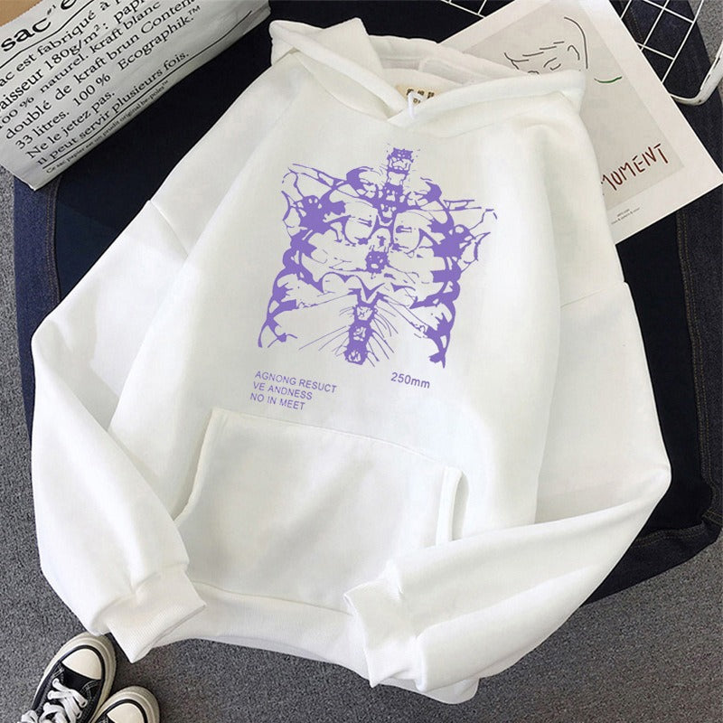 Dark Gothic Oversized Hoodie | Hip-Hop Pullover Sweatshirt