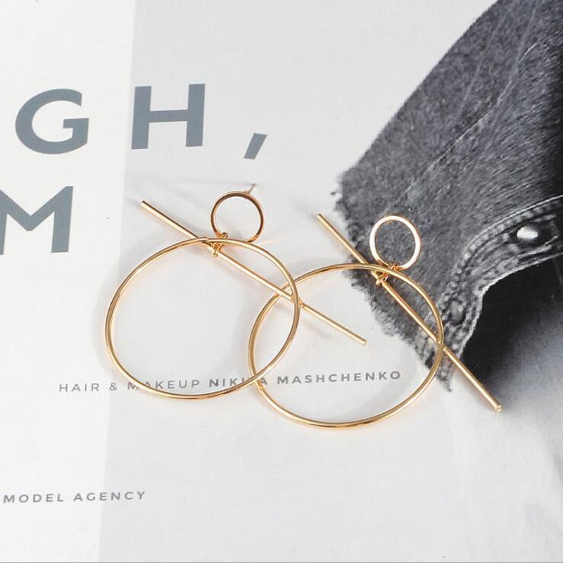 Simple Round Geometric Stud Earrings