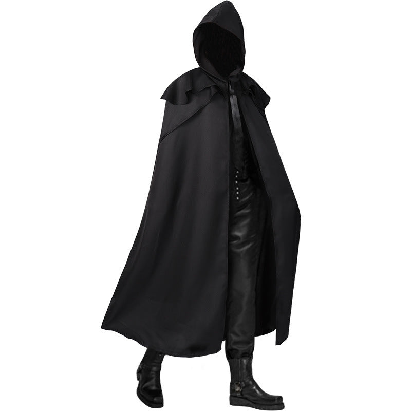 Medieval Hooded Monk Cloak | Gothic Ranger Belted Cape for Halloween & Cosplay