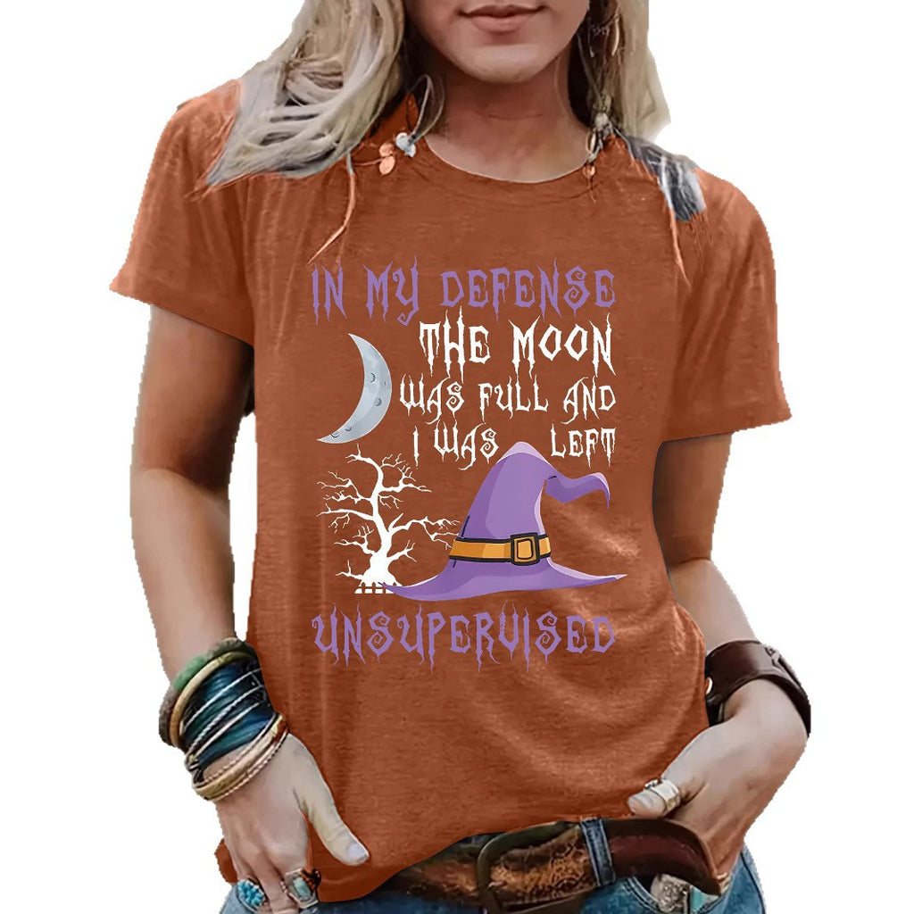 Halloween Witch Pattern Short Sleeve Tee