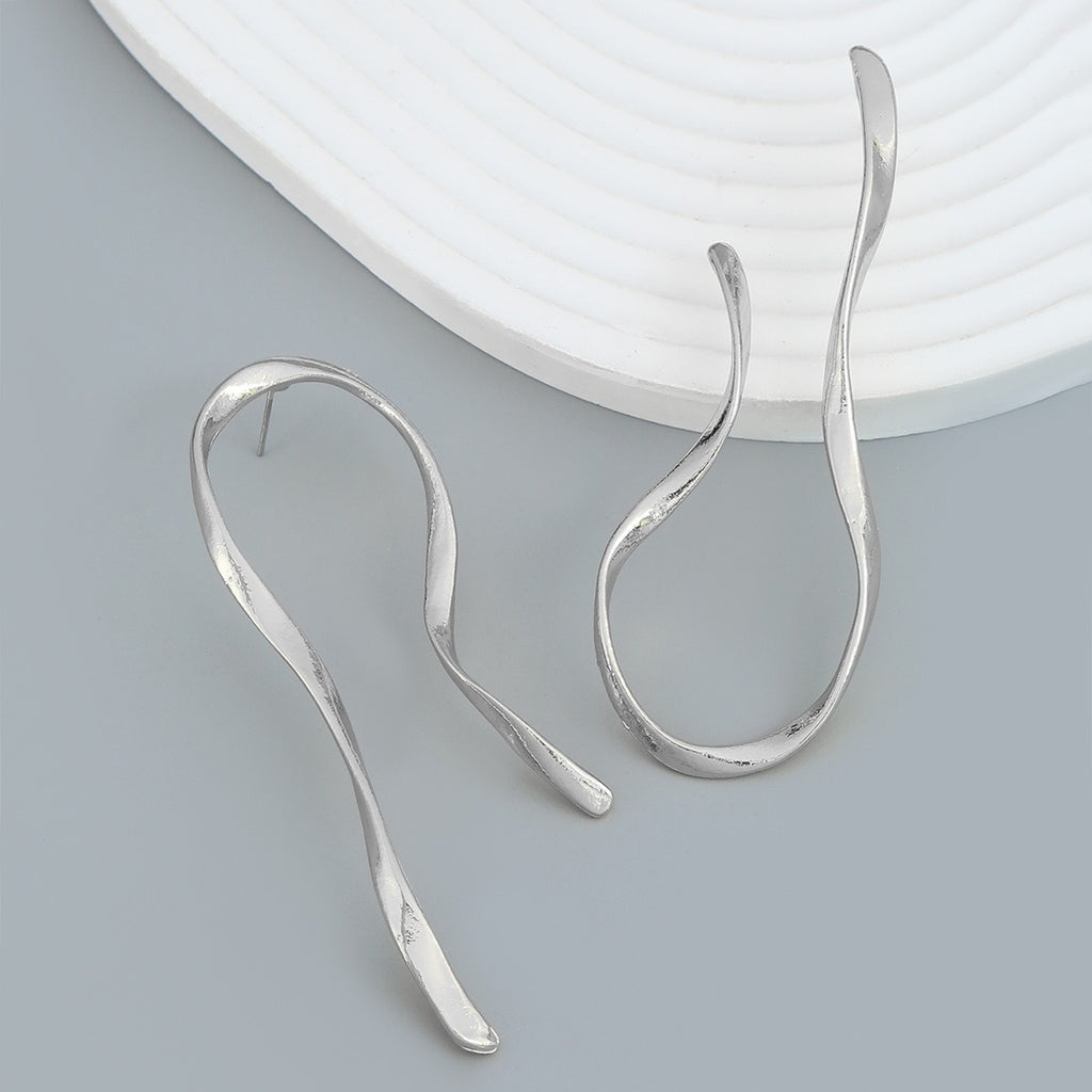 Earrings alloy earrings women's fashionable minimalist linear metallic and geometric shapes