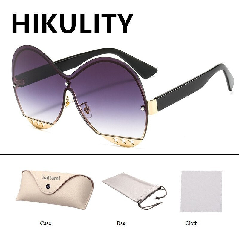 Gradient Five-Star Hollowed Metal Runway Sunglasses | Fashion Trend Eyewear | 7 Color Ways