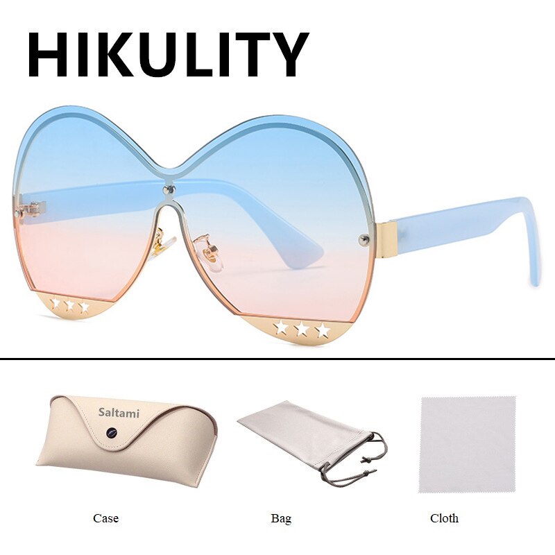 Gradient Five-Star Hollowed Metal Runway Sunglasses | Fashion Trend Eyewear | 7 Color Ways