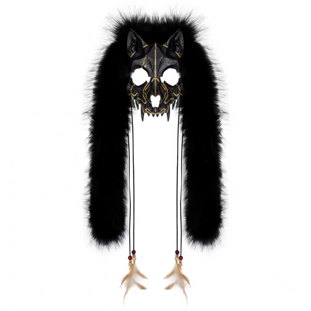 Faux Fur Fox & Werewolf Mask | Viking Animal Headwear | Halloween Cosplay | 6 Colors