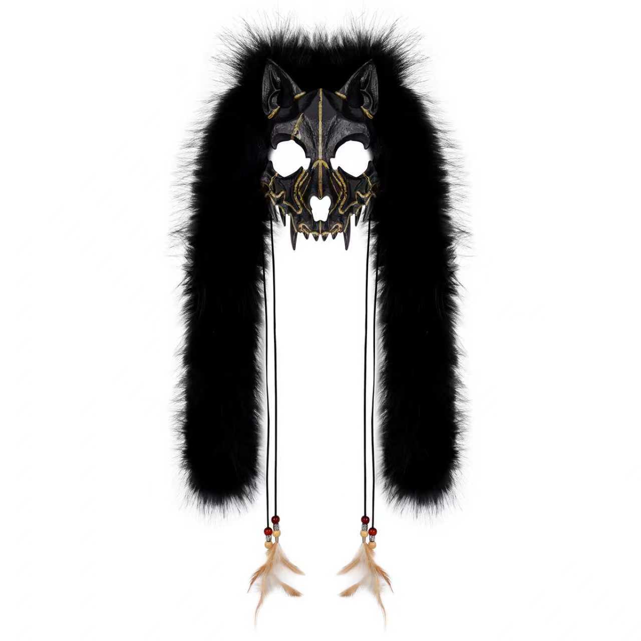Faux Fur Fox & Werewolf Mask | Viking Animal Headwear | Halloween Cosplay | 6 Colors