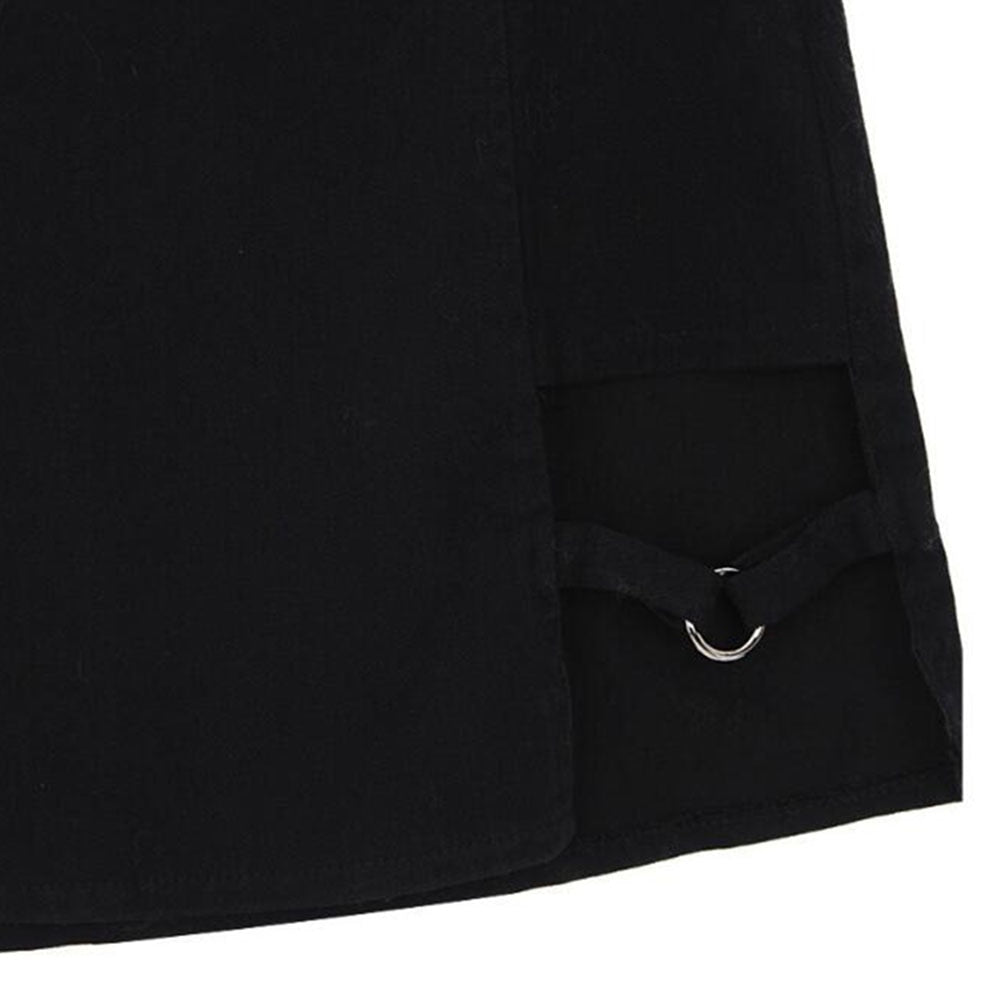 Sexy Ladies Asymmetrical Skirt High Waist Gothic Punk Dance Clubwear Short Mini Bodycon Skirts Black