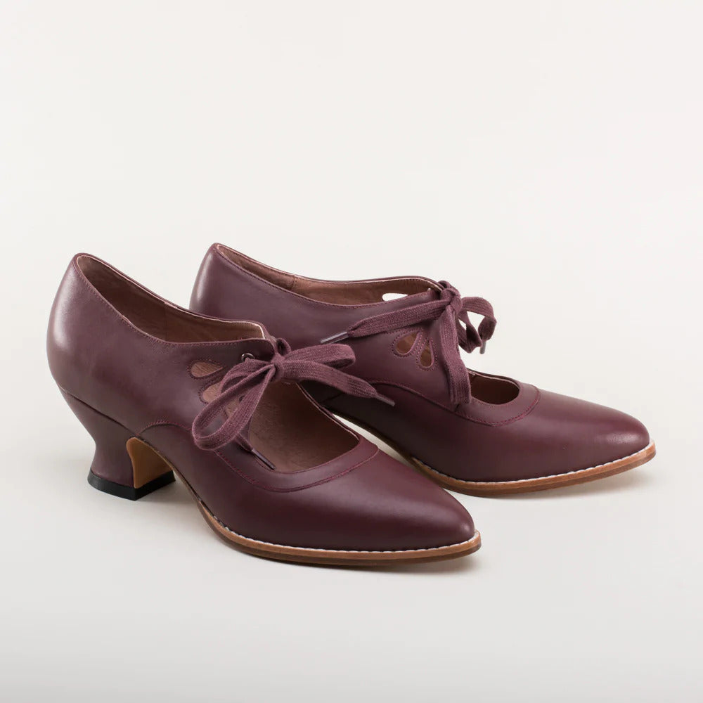 Hollow-Out Lace-Up Heeled Shoes | Faux Fur, Wide Sizes 35–43
