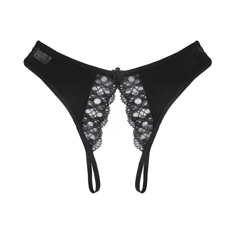 Lace Open-Crotch Panties